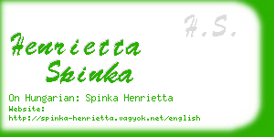 henrietta spinka business card